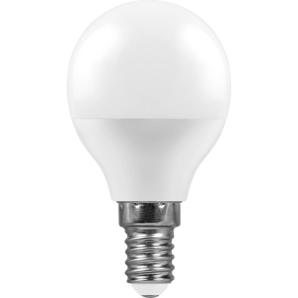 Лампа светодиодная Feron E14 7W 2700K Шар Матовая LB-95 25478