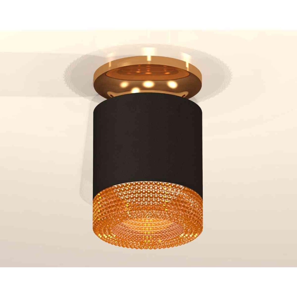Комплект накладного светильника Ambrella light Techno Spot XS7402103 SBK/PYG/CF черный песок/золото желтое полированное/кофе (N7929, C7402, N7195)