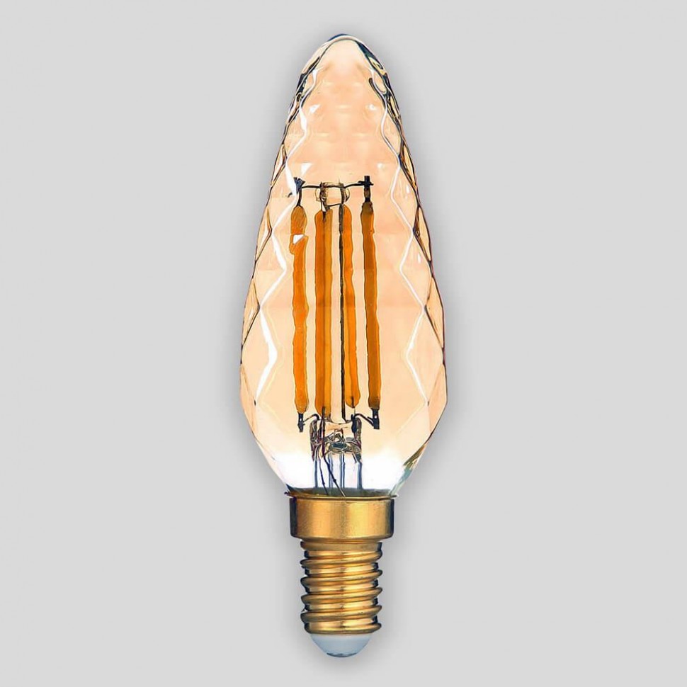 Лампа светодиодная филаментная Hiper E14 5W 6500K янтарная HL-2214