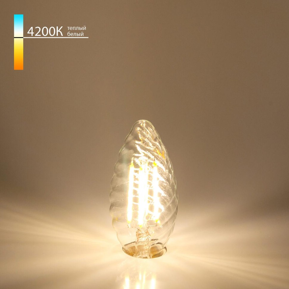 Лампа светодиодная филаментная Elektrostandard E14 7W 4200K прозрачная 4690389125287