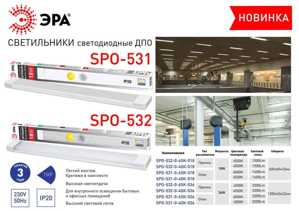 Потолочный светодиодный светильник ЭРА SPO-531-0-65K-018 Б0045365