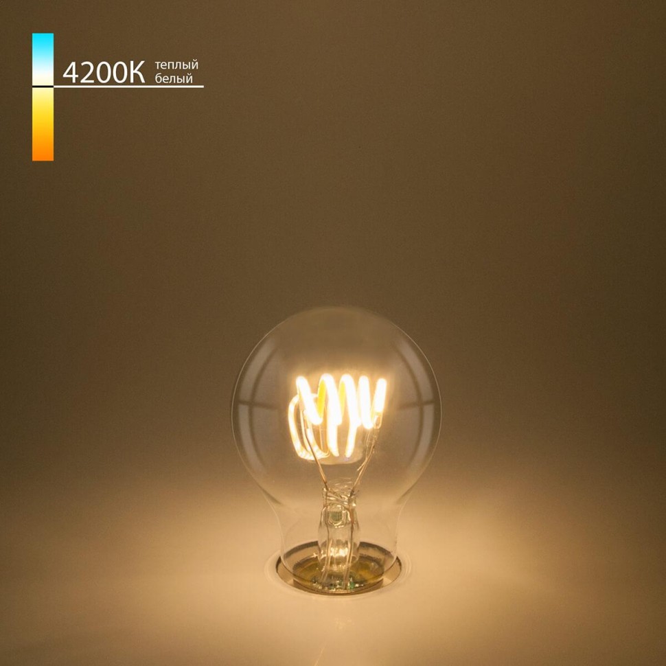 Лампа светодиодная филаментная Elektrostandard E27 6W 4200K прозрачная 4690389041532