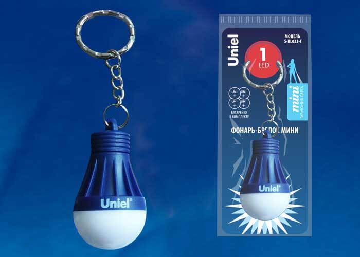 Фонарь-брелок светодиодный «Uniel» Uniel Standard Mini от батареек 55х30 S-KL023-T Blue UL-00004093