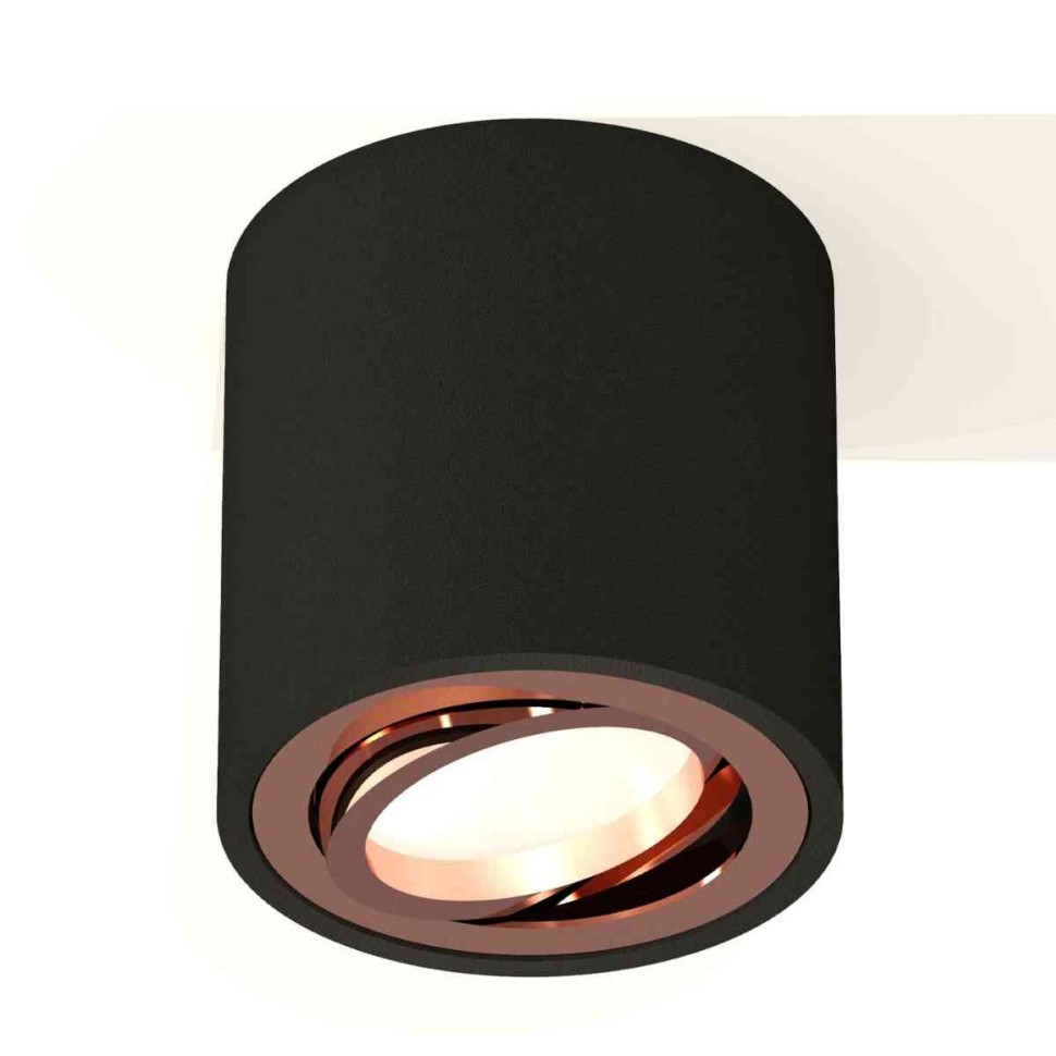 Комплект накладного светильника Ambrella light Techno Spot XS7532005 SBK/PPG черный песок/золото розовое полированное (C7532, N7005)