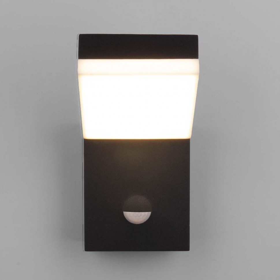 Уличный настенный светодиодный светильник Elektrostandard Sensor 1541 Techno Led черный 4690389175015