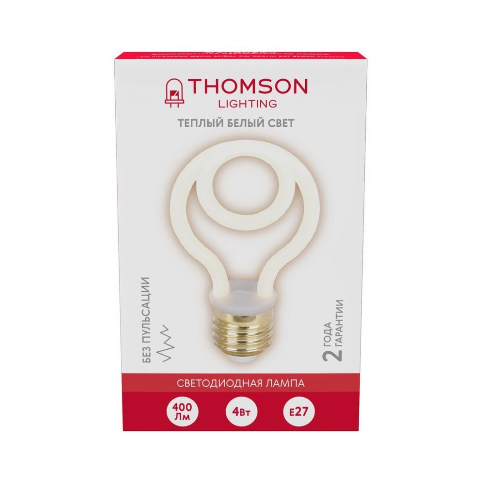 Лампа светодиодная филаментная Thomson E27 4W 2700K трубчатая матовая TH-B2403