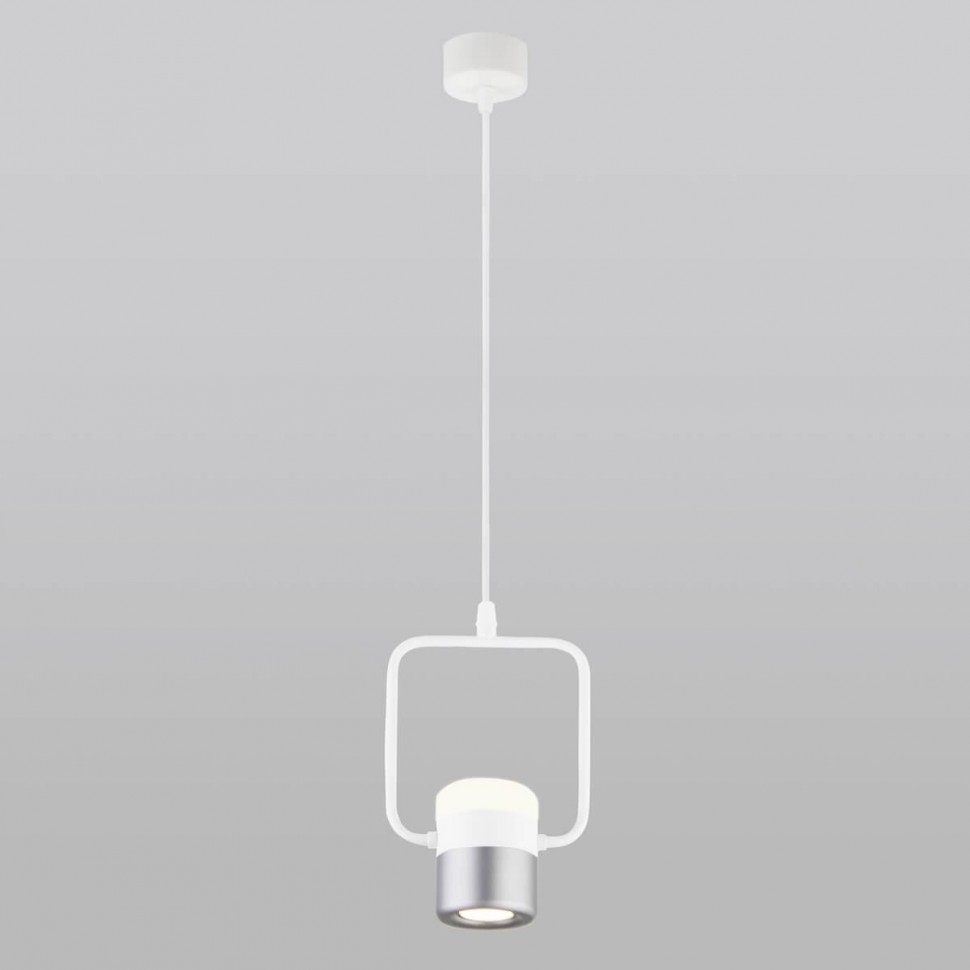 Подвесной светодиодный светильник Eurosvet Oskar 50165/1 LED белый/серебро