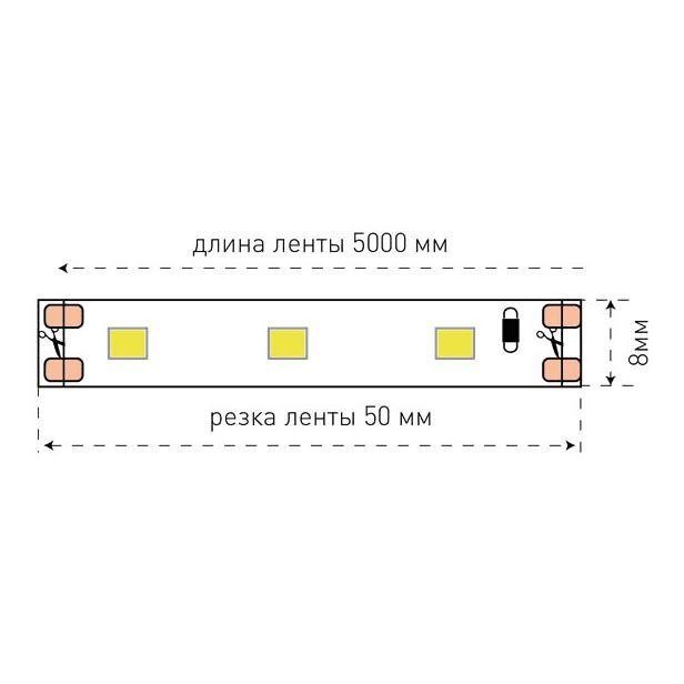 Светодиодная лента SWG 4,8W/m 60LED/m 3528SMD ультрафиолет 5M 001621