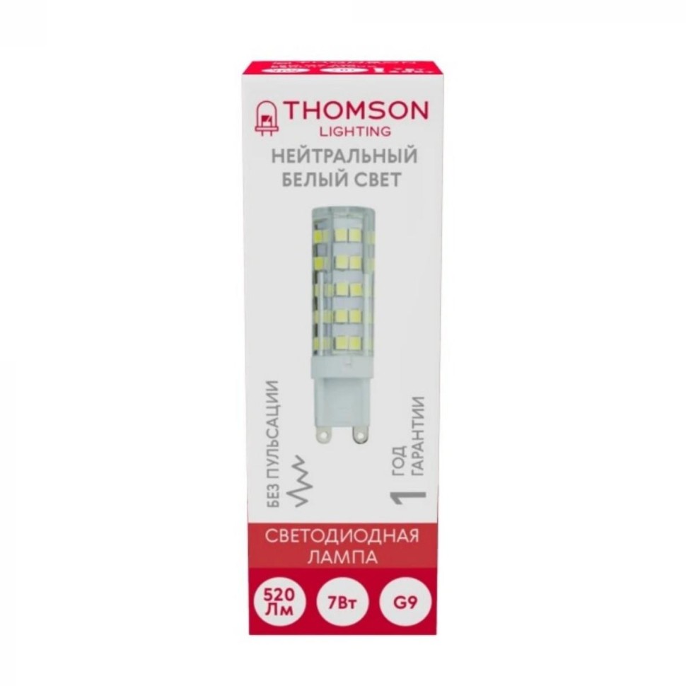 Лампа светодиодная Thomson G9 7W 4000K прозрачная TH-B4242