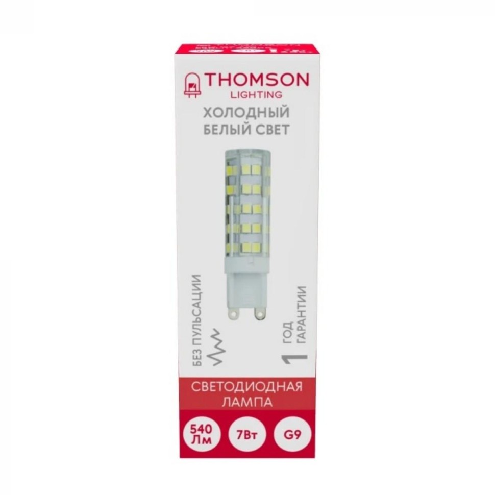 Лампа светодиодная Thomson G9 7W 6500K прозрачная TH-B4244